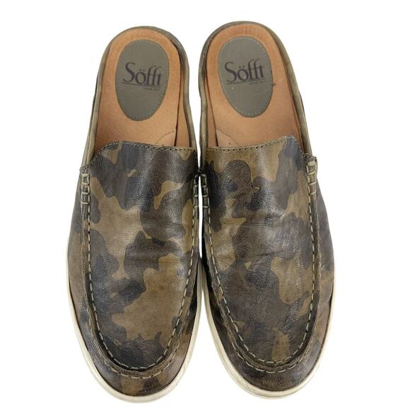 SOFFT Somers III Slide Slip On Sneaker Camo Leather Mule Size 8.5 - Picture 9 of 11
